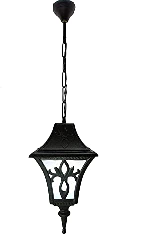 Image of Outdoor Hanging Light Cast Aluminium Black Tecture Finished Pack of 1