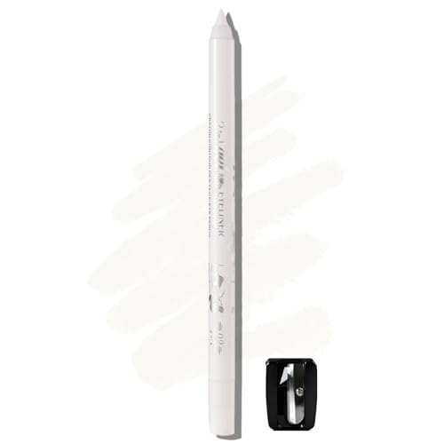 Image of White Gel Eyeliner Pencil, Waterproof Smudge-proof Long Lasting Plum Eye Liner, High-Pigmented Smooth Creamy Formula for Mature Women, Eyes Makeup Pen with Sharpener