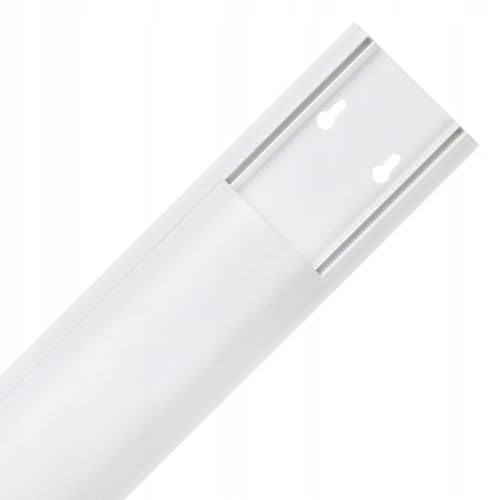 Kabelkanal selbstklebend, 100x7x2,1cm (Platz für bis zu 8 Kabel, 3M Klebestreifen, PVC, streichbar, kürzbar, halbrund, für Schreibtisch, Wand, Sockel, Fußboden etc.) weiß