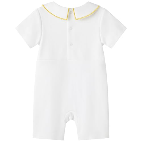 pureborn baby-boys White-golden Cross romper (pack of 1)