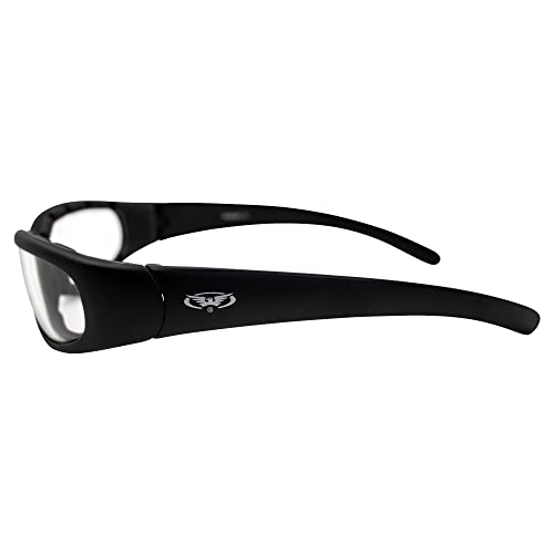 Chicago Foam Padded Sunglasses Black Frame Motorcycle Goggles Various Lens Options Chicago Lens Color: Clear Lenses #TOP2