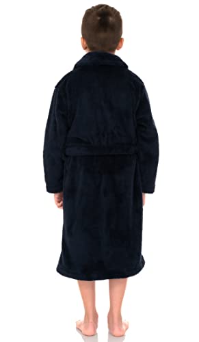 TowelSelections Boys Robe, Kids Plush Shawl Fleece Bathrobe2