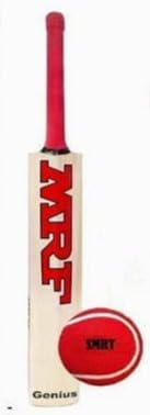 Image of Wooden Cricket Bat for All Tennis Balls (Size 5) Wood Multicolour(Cricket Bat with Ball)