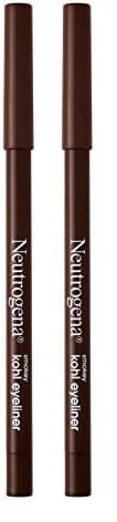 NeutrogenaSmokey Kohl Eyeliner with Antioxidant Vitamin E, Water-Resistant & Smooth-Gliding Eyeliner Makeup, Dark Brown, 0.014 oz (Pack of 2)