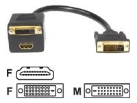 1 FT DVI-D TO DVI-D & HDMI SPLITTER CABLE - M/F