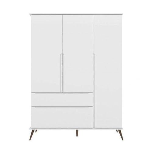 Guarda Roupa Infantil 3 Portas 2 Gavetas Melinda Phoenix Baby Branco