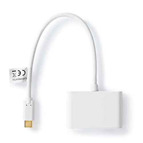 Adattatore Usb | Usb 3.2 Gen 1 | Usb-Ct Maschio | 2X Usb-A | 1000 Mbps | 0.20 M | Tondo | Placcato Nickel | Pvc | Bianco | Polybag