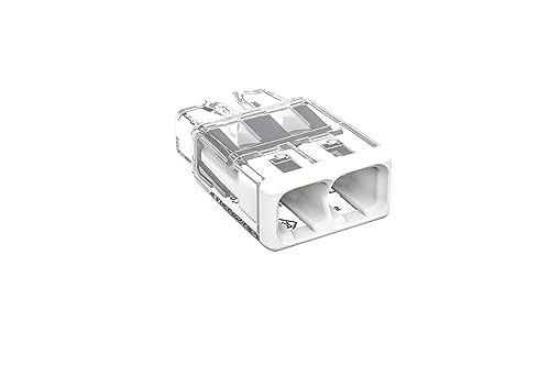 WAGO COMPACT splicing connector; for solid and stranded conductors; max. 4 mm²; 2-conductor; white cover; Surrounding air temperature: max 85°C (T85); 4,00 mm²; transparent