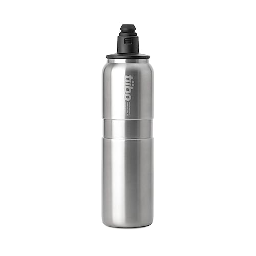 tiibo Vacuum Insulated Stainless Steel Bike Water Bottle, Double Wall,