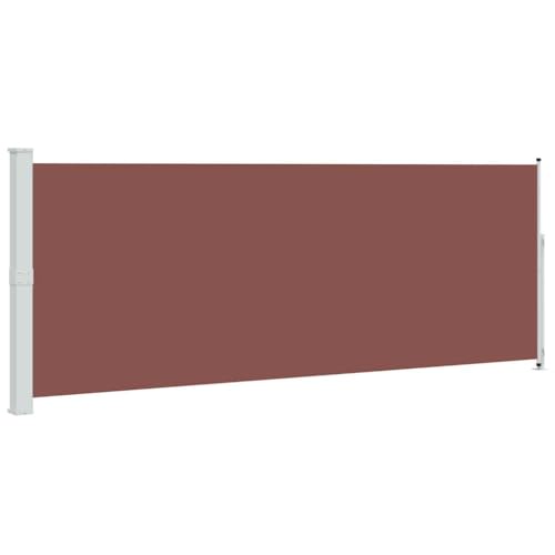 vidaXL Seitenmarkise Ausziehbar UV-beständig Sonnenschutz Sichtschutz Windschutz Seitenrollo Markise Balkon Garten Terrasse 180x500cm Braun