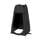 Portable Pop Up Privacy Pod, Black Instant Shower & Changing Tent, Collapsible 190T Polyester Outdoor Shelter with Removable Floor, Stakes, Guy Lines & Carry Bag for Camping Beach Rain Events