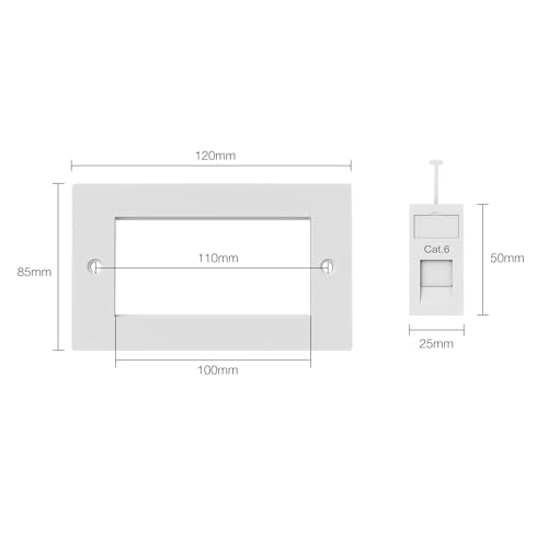 iwillink 4 Port RJ45 Socket Faceplate Wall Plate, Cat6 Single Port Ethernet Cable Networking Socket Box with Keystone Jack, Compatible with Cat5/Cat5e/Cat6 Cables - Image 4