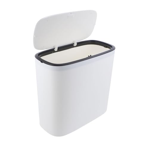 Poubelle à pression avec couvercle blanc bac à déchets étanche pour cuisine