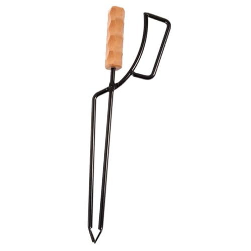 Amosfun Pinza Per Camini Da Esterno in Resistente Manico Antiscottatura Spesso Multiuso Per Combustibile Carbonella e Raccolta Rifiuti Adatta Barbecue e Falò Da Campeggio