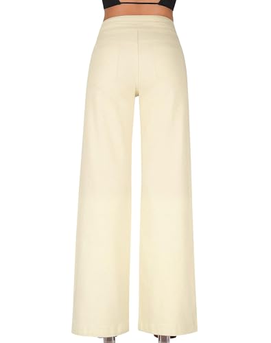 Image of roswear Women's Wide Leg Jeans Casual High Waisted Stretch Baggy Loose Denim Pants