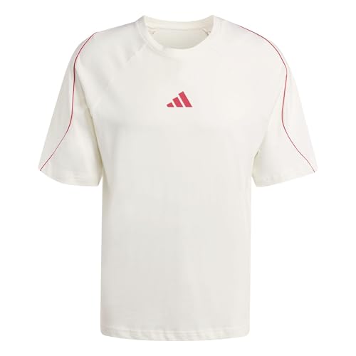 Adidas M Stadium Tee Owhite t-shirt de sport en coton coloris blanc violet