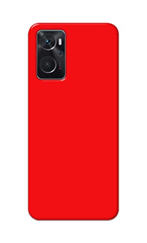 Image of Printed Hard Back Cover Case for Oppo K10 4G Back Cover (Plain Red) -1803