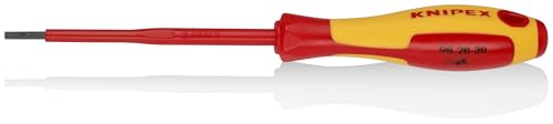 KNIPEX Tools 98 20 30 7/64-Inch Slotted Screwdriver, 4-Inch, 1000V Insulated