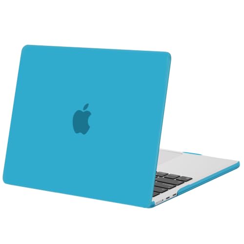 Image of MOSISO Compatible with MacBook Air 13 inch Case M5 2026 M4 2025 M3 M2 2024-2022 A3449 A3240 A3113 A2681, Scratches-Resistant Protective Hard Shell for MacBook Air 13.6 inch Case, Aqua Blue