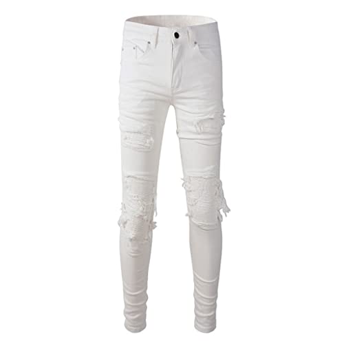 Jeans blanc élastique pour vos soirées hip hop et sorties urbaines