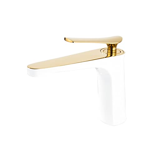 Robinet de lavabo blanc pour salle de bain moderne, confort eau chaude et froide