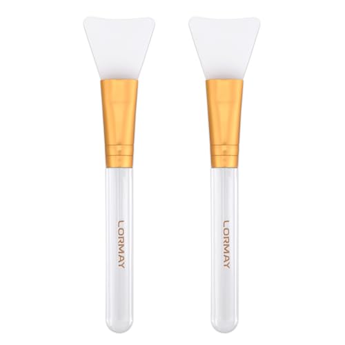 LORMAY Jelly Brush | 2 Pcs Silicone Face Mask Brushes | Mask Application Tool for Even Coverage | Skincare Enhancer | Durable Silicone | Easy to Clean | All Skin Types (Tapered brush head)
