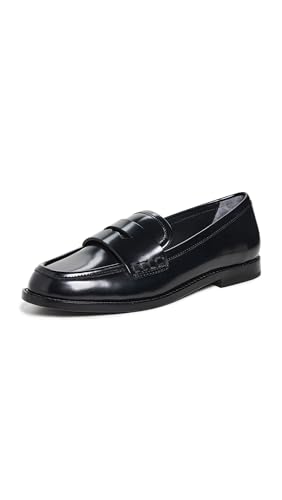 Image of Loeffler Randall Women's Rachel Leather Loafers, Black, 5 Medium US