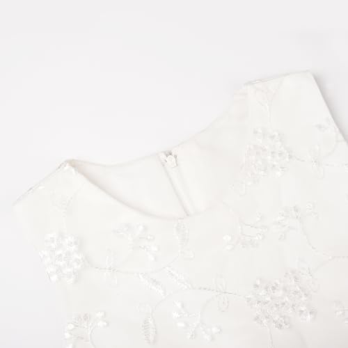 Uhnice Flower Girl Embroidered Dress Sleeveless Lace Ball Gown Formal Princess Dress for Wedding Birthday Party4