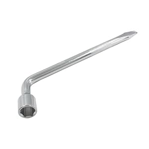 Piutouyar 19mm Car Spare Tire Wrench, Heavy Duty Tire Lug Wrench, Hexagon Slotted End Socket L-shaped Repair Tool