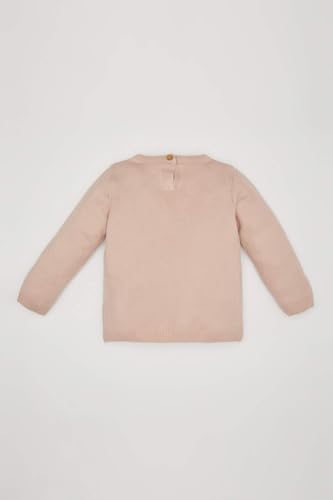 DeFacto Kız Bebek Kırmızı Bisiklet Yaka Basic Düz Triko Kazak - Görsel 5