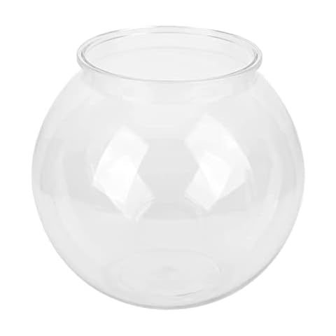 Qcwwy Plastic Round Fish Bowl for Decorations Cover