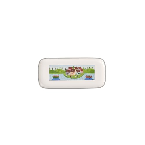 Villeroy & Boch Charm & Breakfast Design Naif Piatto per Dolci, 35X16 cm, Porcellana Premium, Bianco/Multicolore