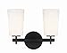 Crystorama Colton 2 Light Black Wall Mount