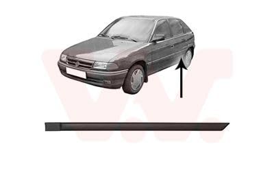 VAN WEZEL 3734425 Baguette et bande protectrice porte arrière gauche noir Compatible avec OPEL Astra F CC T92 Astra F Caravan T92 Astra F Berline T92 Astra F Van T92