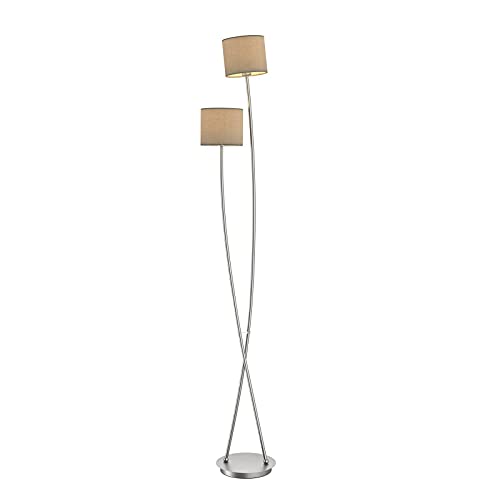 Lucande Stehlampe 'Juljana' (Modern) in Creme aus Textil u.a. für Wohnzimmer & Esszimmer (2 flammig, E14) - Stehleuchte, Floor Lamp, Standleuchte, Wohnzimmerlampe, Wohnzimmerlampe Cover