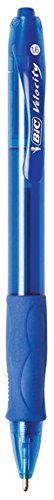 Bic Atlantis Velocity Bold Retractable Ball Pen, Bold Point (1.6Mm), Blue, 12-Count, Rubber Grip For Comfortable Writing #TOP1