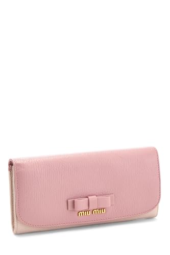 Pre-Loved Yellow Calfskin Continental Wallet, Pink2