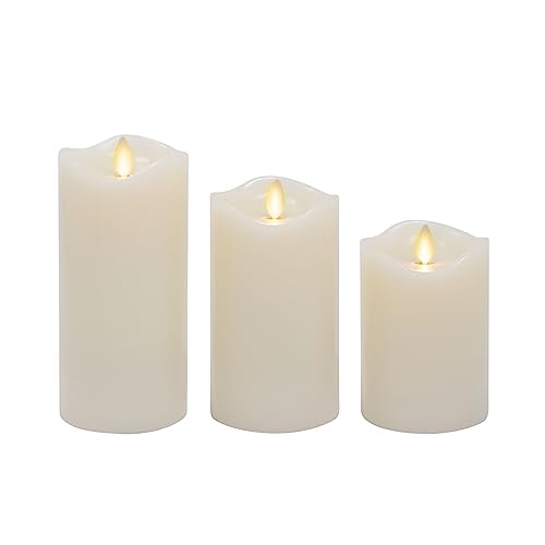 Matchless Candle Co. 997740 By Luminara Set Of 3 (3 Inch X 4.5",5.5",6.5") Flameless Led Flickering Battery Candle Moving Flame Pillar thumb #1