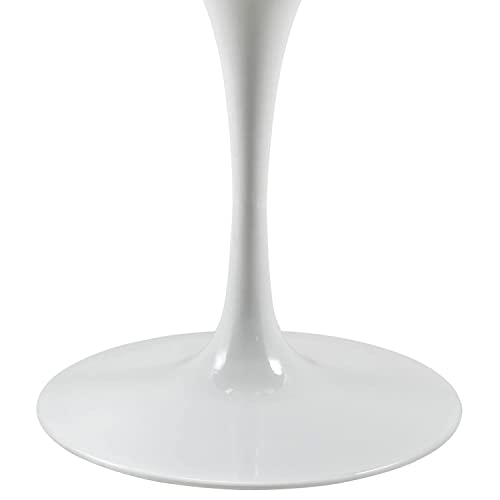 Modway Lippa 40" Mid-Century Dining Table With Round Artificial Marble Top In White #TOP2