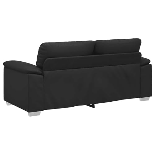 vidaXL 2-Sitzer-Sofa Schwarz 140 cm Kunstleder, 2-Sitzer-Couch, Zweisitzer-Sofa