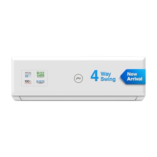 Image of Godrej 1.7 Ton 3 Star, 5 Years Comprehensive Warranty, 4-Way Air Swing Fixed Speed Split AC (Copper, Anti-Dust Filter, 2025 Model, SFC 20STC3-WYP, White)