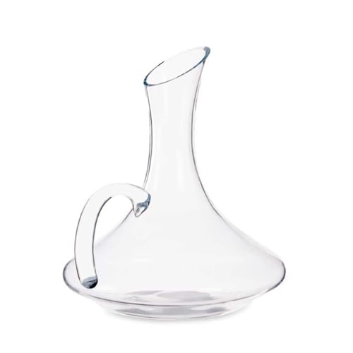 Decanter dritto 1500ml in Vetro con Manico Brocca Caraffa per Vino da tavolo Trasparente Bottiglia elegante e Professionale idea in scatola Regalo
