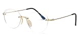 SOOLALA Mens Womens Bifocal Reading Glasses Rimless Clear Lens Eyeglass Cat Eye Frame Eyewear, 2.0