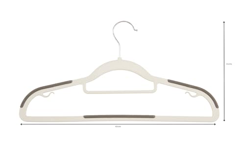 Image of Anti Slip Clothes Hangers - Space Saving Dry & Wet Hangers with Non-Slip Pads - Heavy Duty Coat, Suit, Underwear, Pants, Shirts - 10 Piece, Grey (Pack of 10)