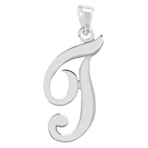 Sterling Silver Classic Script Initial Pendant (Letters A-Z Available)…