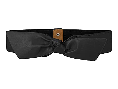 Allegra K Women Wide Elastic Waist Belts Bow Knot Belts Snap Button