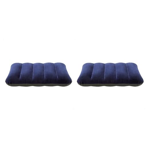Intex 68672, Almohada Hinchable flocada, Unisex Adulto, Azul, 43 x 28 x 9 cm (Paquete de 2)