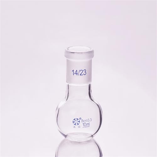 Windzerdong Single Standard Mouth Flat-Bottomed Flask,Capacity 10ml and Joint 14/23,Single Neck Flat Flask