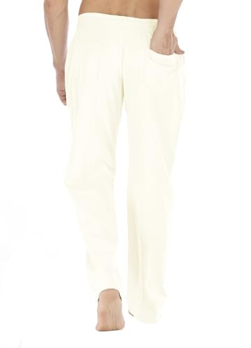 Image of Mens Loose Fit Linen Pants Casual Lightweight Drawstring Stretch Cotton Linen Pants for Men Summer Beach