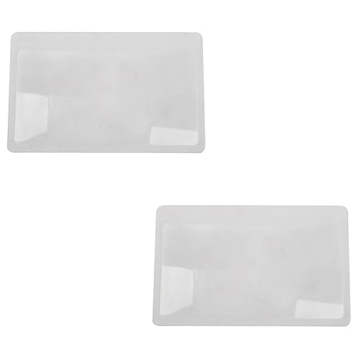 Kznifmk 2 Piezas 3 x Lupa Aumento de Magnificacion Fresnel Tamano de Tarjeta de Credito de Bolsillo Lupa Transparente